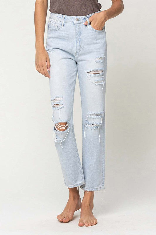 Super High Rise Distressed Jeans