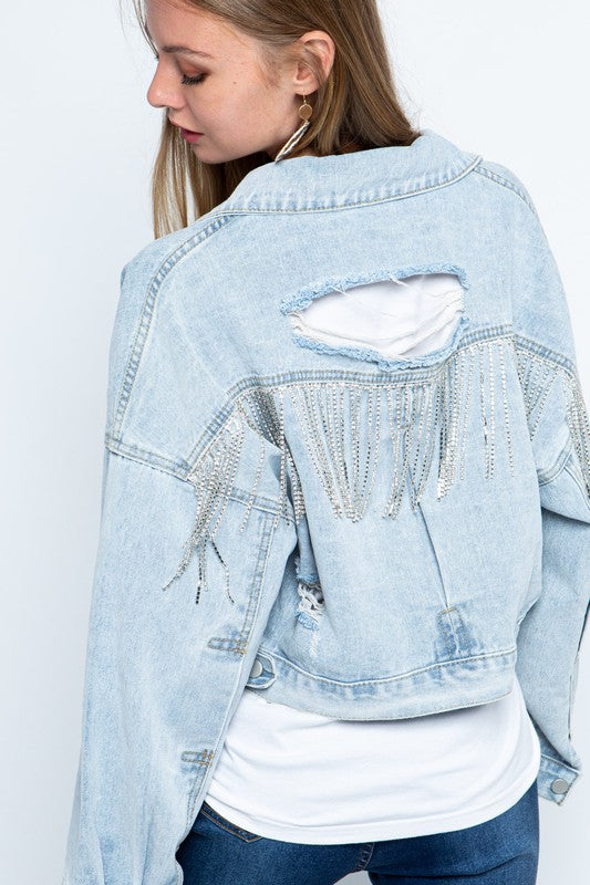 Rhinestone Fringe Jacket