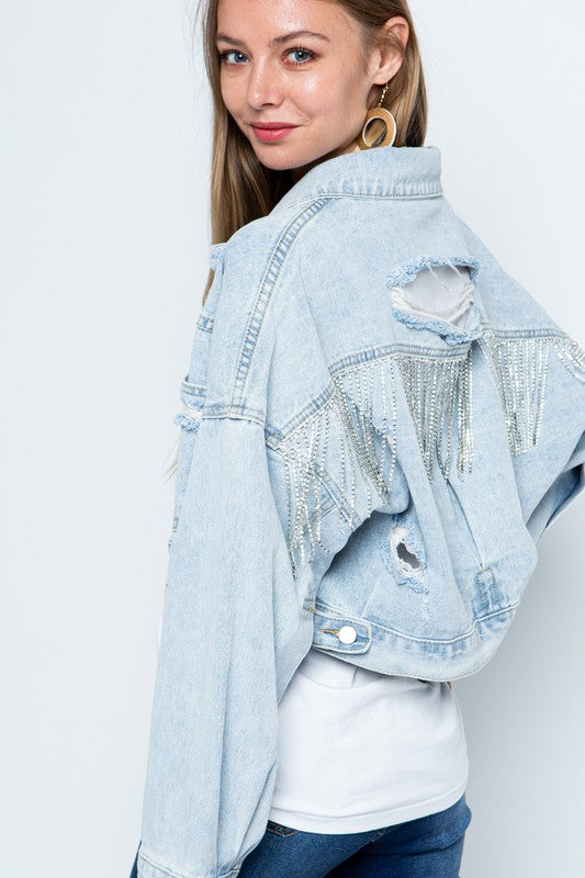 Rhinestone Fringe Jacket