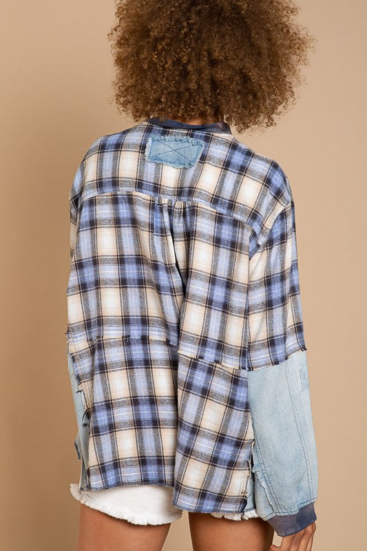 Plaid & Denim Pullover