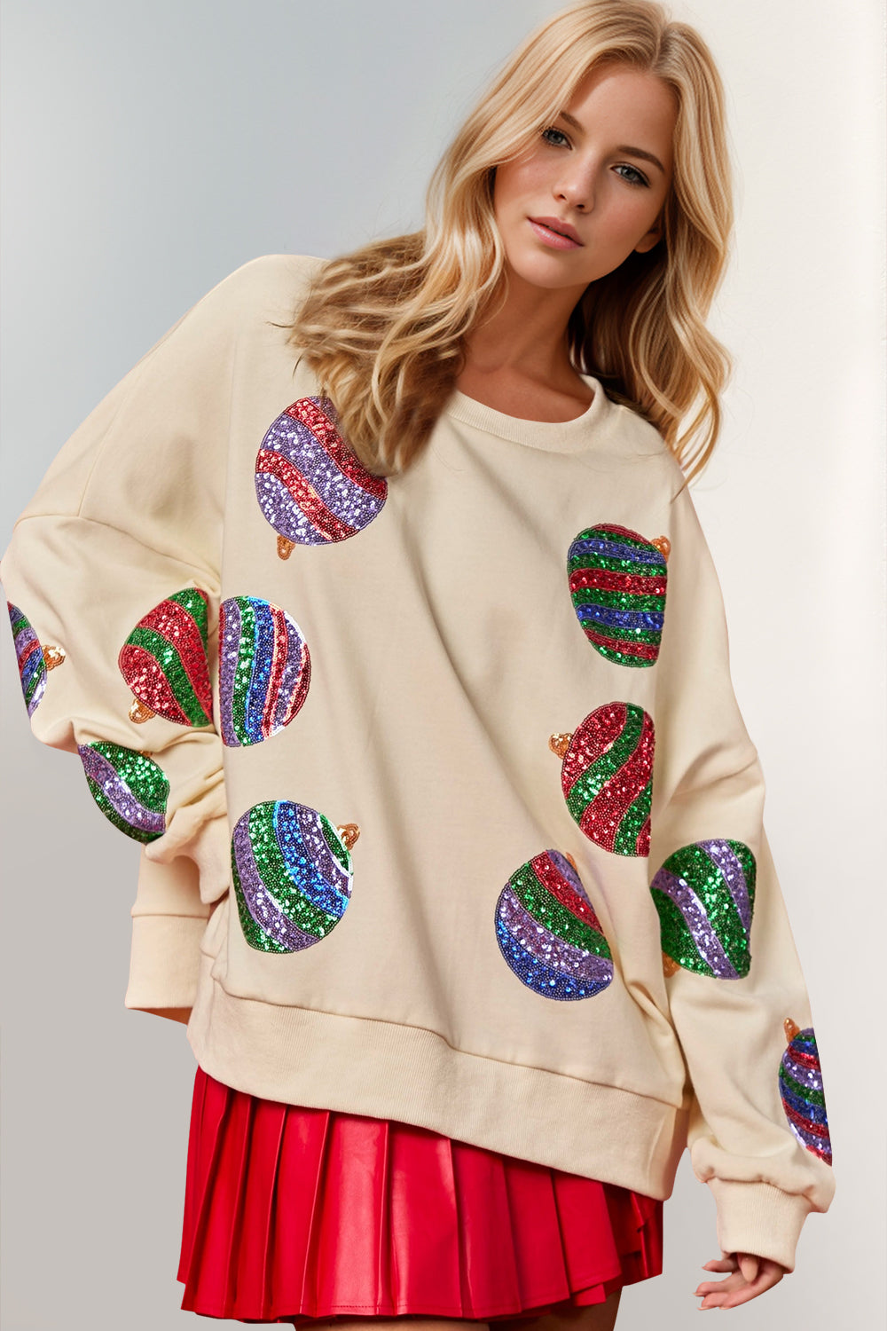 Sequin Ornaments Sweater