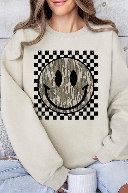 Camo Smiley Sweatshirt