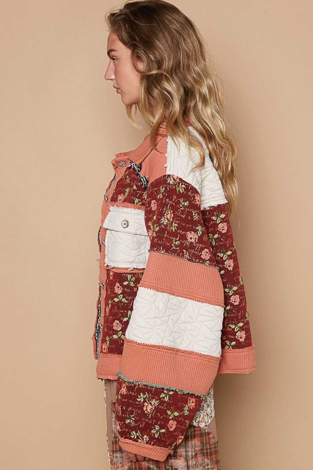 Jacquard Color Block Jacket