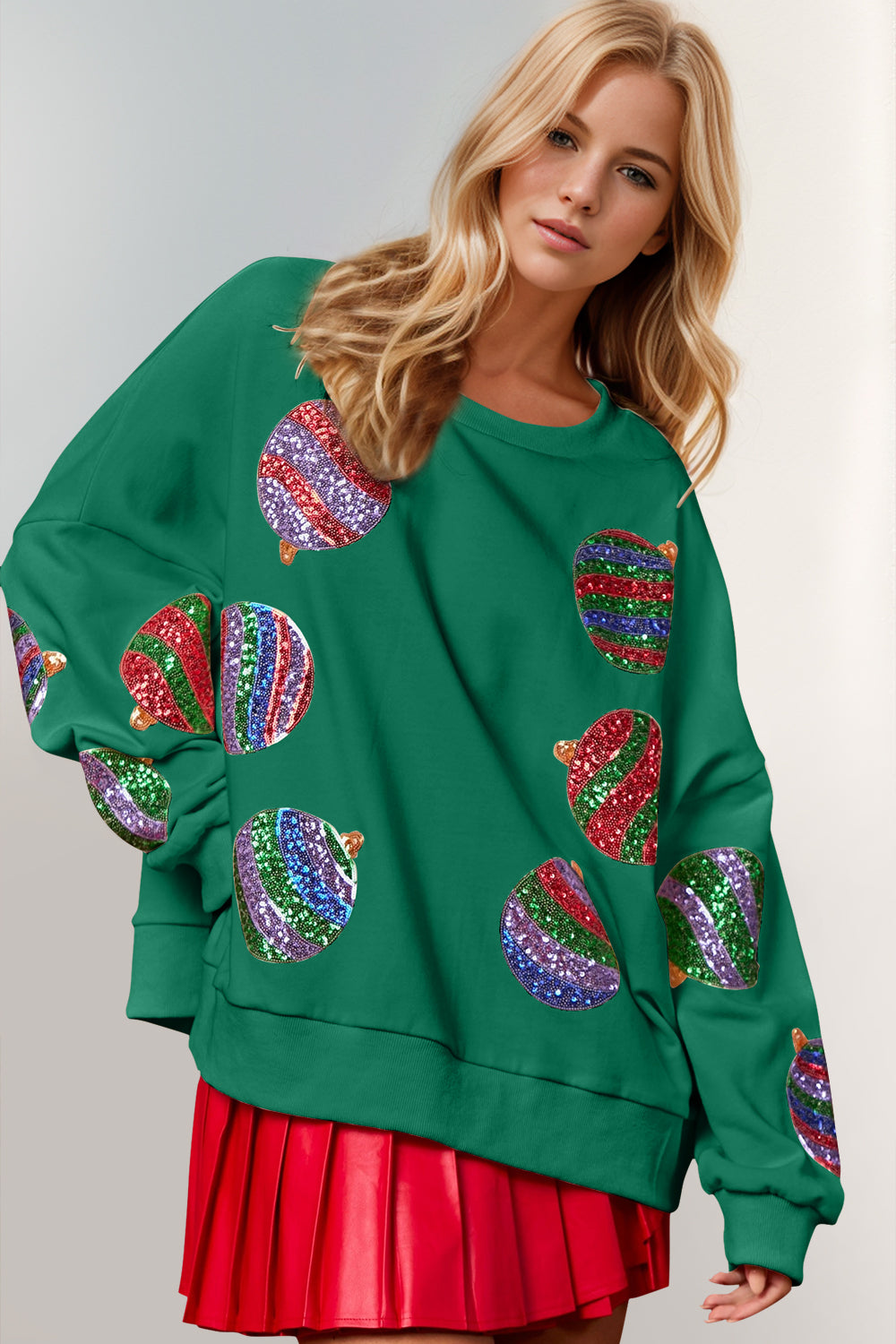 Sequin Ornaments Sweater