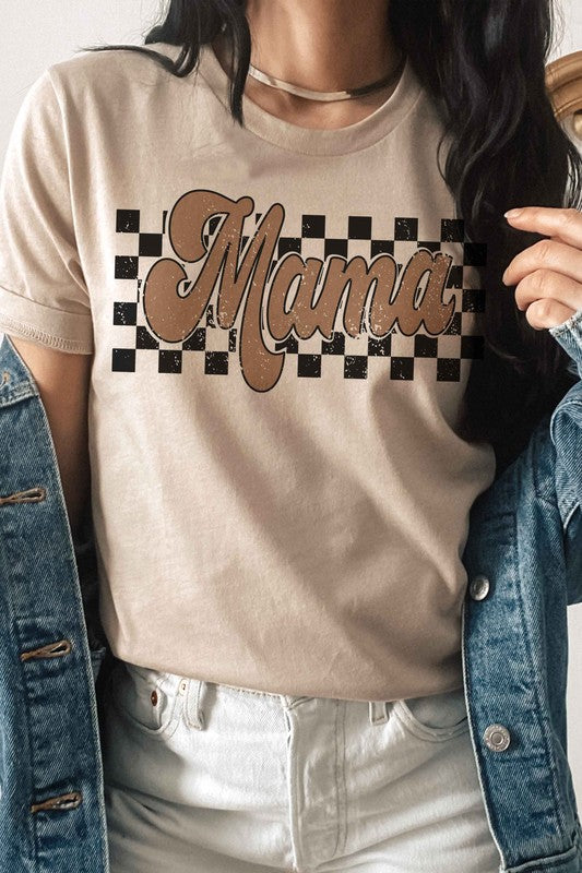 CHECKERED RETRO MAMA Graphic Tee